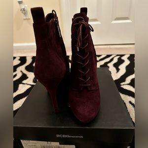 Brand New - BCBGeneration Plum Suede Ankle Booties
